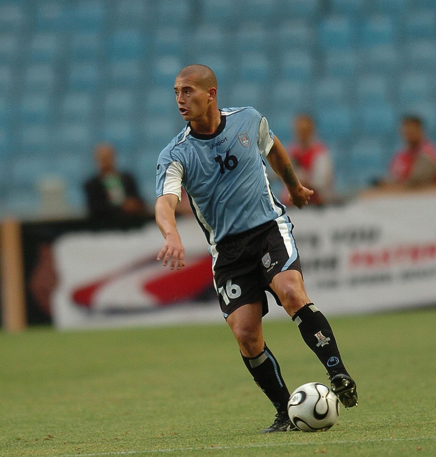 Pablo Lima on the pitch in his Uruguay national team kit